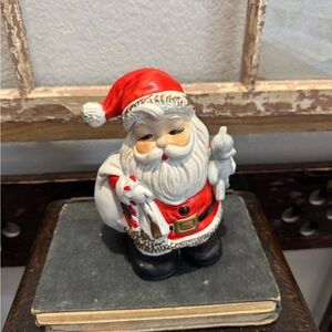 Festive Santa Claus Figurine - Red and White